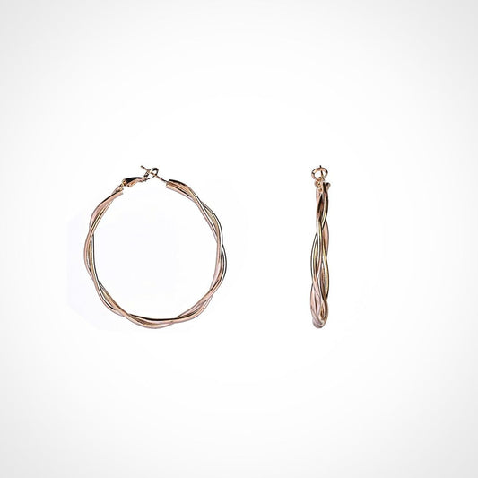 Gold Plated Criss-Cross Circular Hoop Earrings.💫