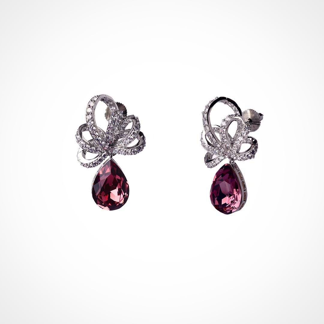 Swarovski AD/CZ Studded Flower Designed Earrings.💫