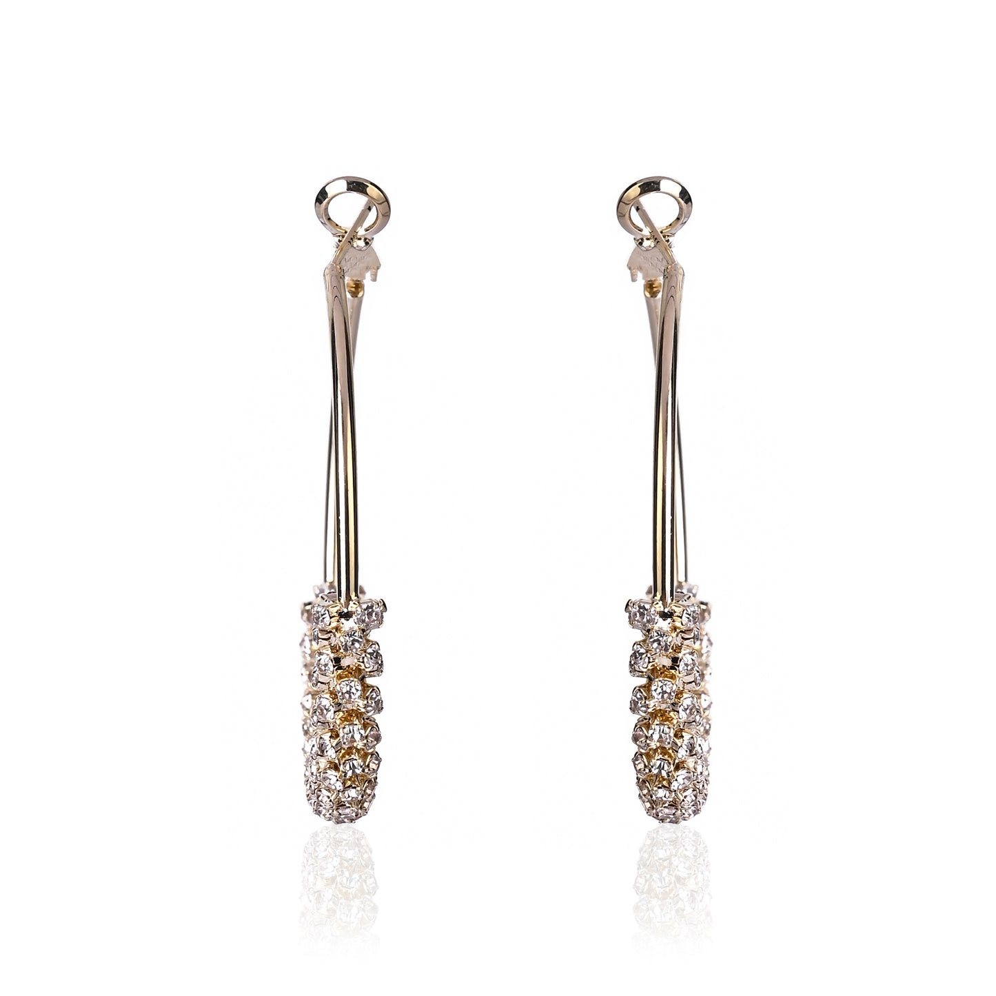 AD Stone Studded Hoop Earrings|Gold and Silver.💫