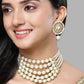 Pearl Multi-layer Beaded Kundan Choker Necklace Set for Women