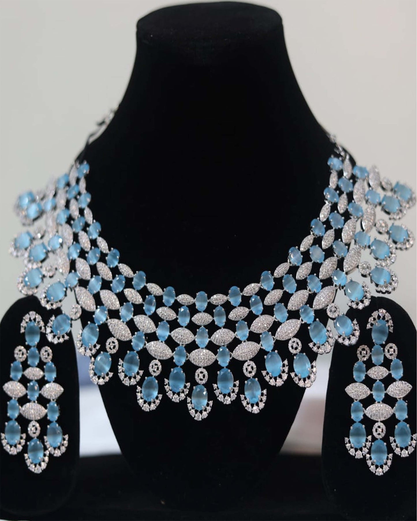 CZ & American Diamond Studded Necklace Set.