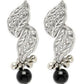 Silver Plated Kundan and Black Bead Jewellery Set for Women