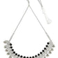 Silver Plated Kundan and Black Bead Jewellery Set for Women