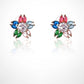 Floral Navratan Multicolor CZ/AD Stone-Studded Earrings.💫