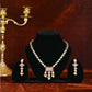 Gold-Plated White, Green & Pink Kundan & CZ Studded Jewellery Set.💫