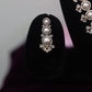 Gold Plated White Pearl, CZ & American Diamond Necklace Set with Earrings.
