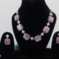 Hydrostone, CZ & American Diamond Studded Necklace set with Earrings.