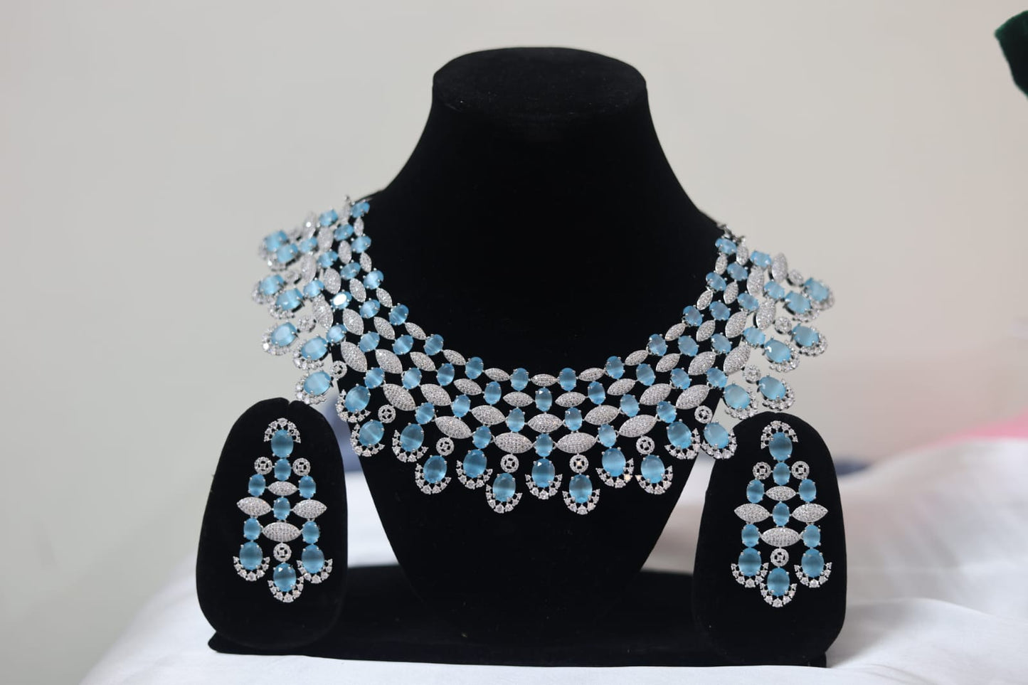 CZ & American Diamond Studded Necklace Set.