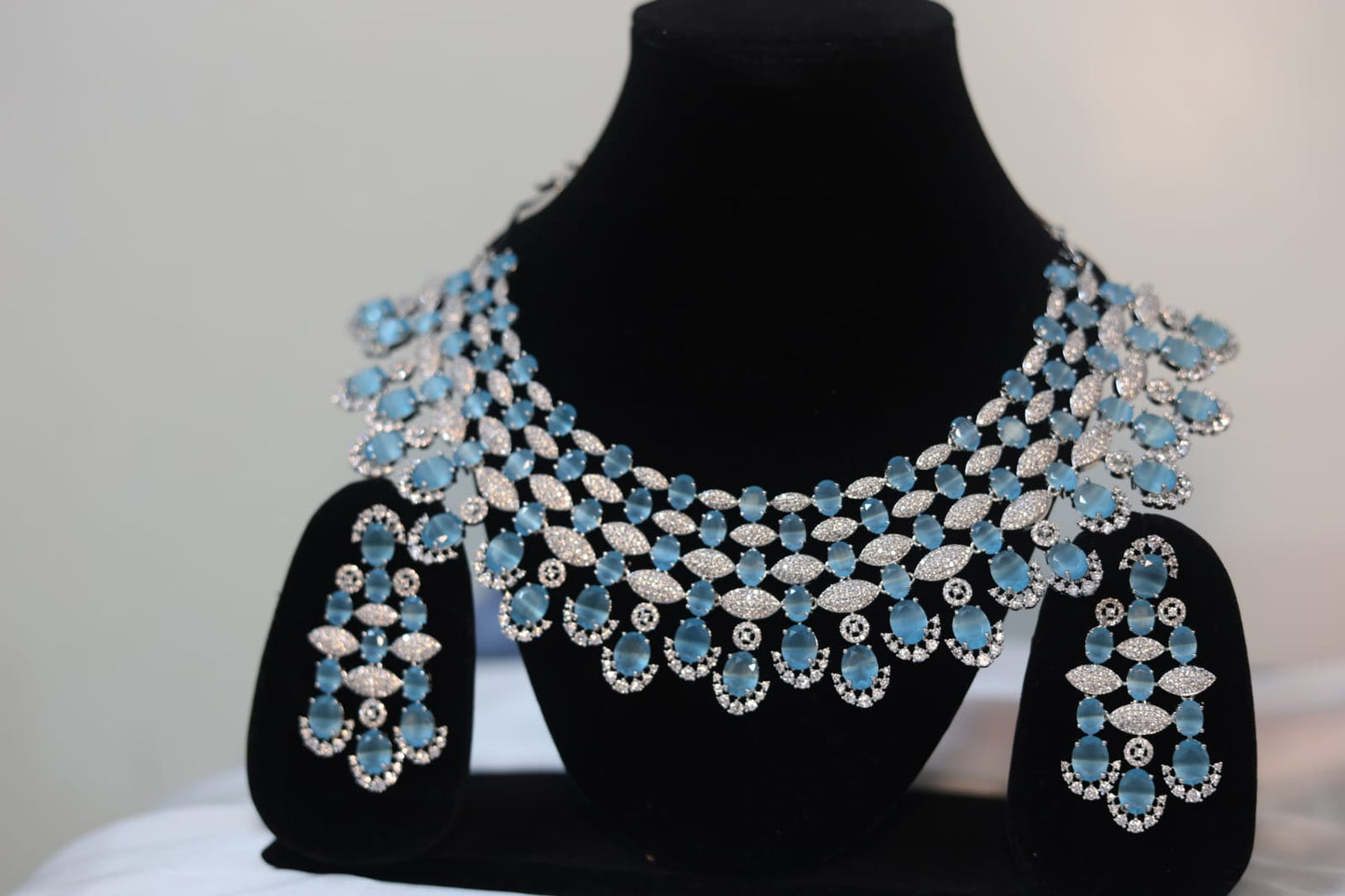 CZ & American Diamond Studded Necklace Set.