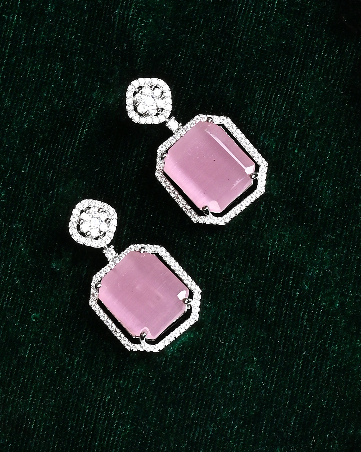 Hydrostone, CZ & American Diamond Studded Necklace set with Earrings.