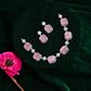 Hydrostone, CZ & American Diamond Studded Necklace set with Earrings.