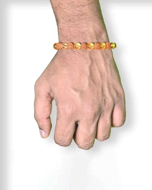 Rudraksha Citrine Crystal Bracelet (Pack of 2)