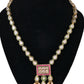 Gold-Plated White, Green & Pink Kundan & CZ Studded Jewellery Set.💫